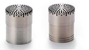 Figure 2. Left: ½” externally polarized microphone capsule. Right: ½” Prepolarized microphone capsule Figure 2. Left: ½” externally polarized microphone capsule. Right: ½” Prepolarized microphone capsule