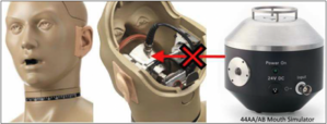 Figure 1. 44AA/AB mouth simulator CAN´T fit inside a GRAS 45BC KEMAR´s head. Figure 1. 44AA/AB mouth simulator CAN´T fit inside a GRAS 45BC KEMAR´s head.
